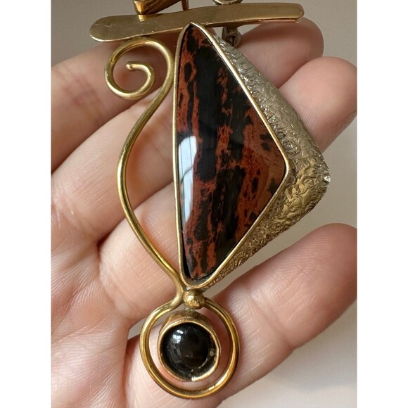 Vintage abstract modernist gemstone Pendant - Picture 3 of 6